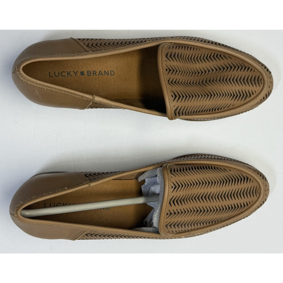 Lucky Brand Cut Out Slip On Loafers Women's Size 9M Tan Leather Classic Casual - Picture 6 of 8
